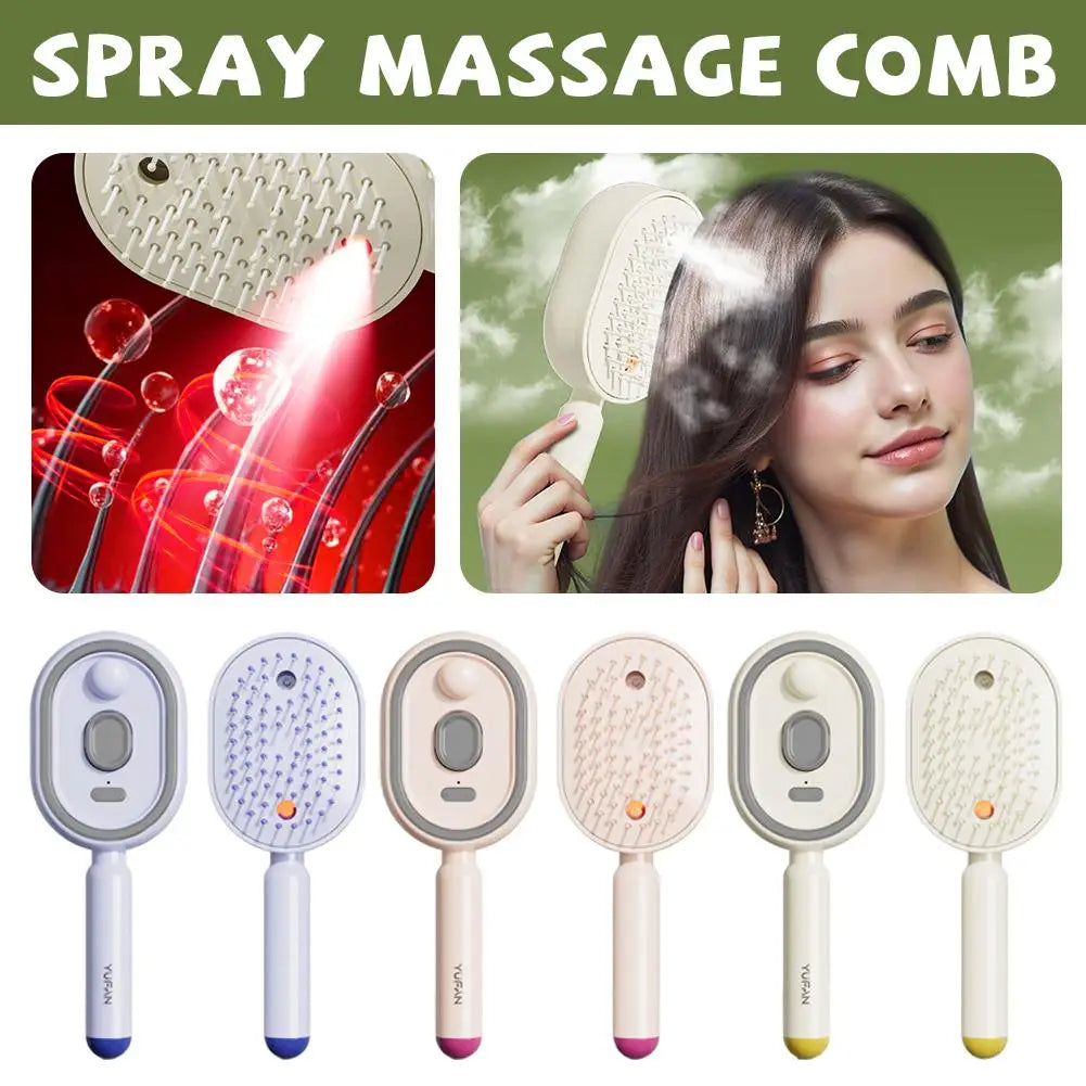 SteamBrush Pro - Spray Massage Comb with Red Light Therapy
